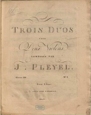 Trois duos pour deux violons : oeuvre 24 no. 1