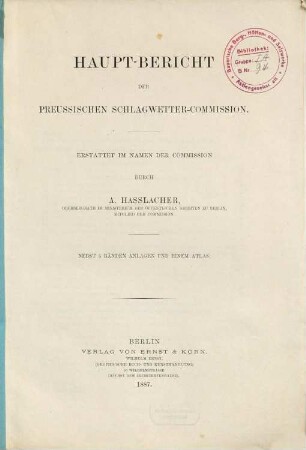 Haupt-Bericht der Preussischen Schlagwetter-Commission, 1,2. Bogen 9 - Schluß