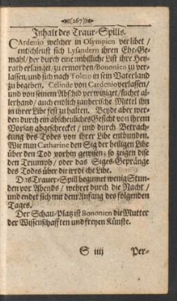 Inhalt des Traur-Spills.