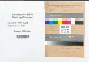 Entnazifizierung Wilhelm Leven , geb. 12.07.1891 (Polizeibeamter)