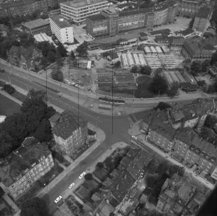 Straßenkreuzung Bonifacius- und Brühlerwallstraße in der Erfurter Brühlervorstadt : Blickrichtung Nordwesten