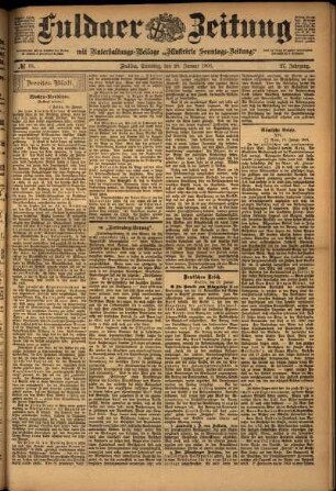 Zweite Ausgabe vom Samstag, den 20. Januar 1900.