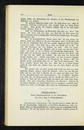 "Religionskunde" : neuer Religionsunterricht in der Arbeitsschule ; [Fortsetzung]