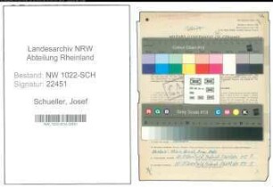 Entnazifizierung Josef Schueller , geb. 24.03.1895 (Chemiearbeiter)