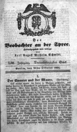 43. Stück, 23. Oktober 1854