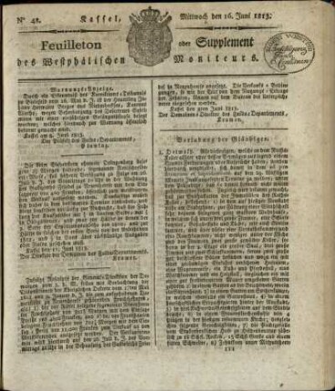 No. 48, Mittwoch den 16. Juni 1813