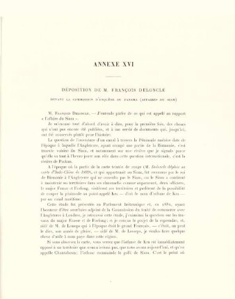 Annexe XVI. Déposition de M. Francois Deloncle ...