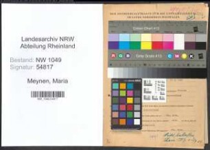Entnazifizierung Maria Meynen , geb. 02.04.1902 ()