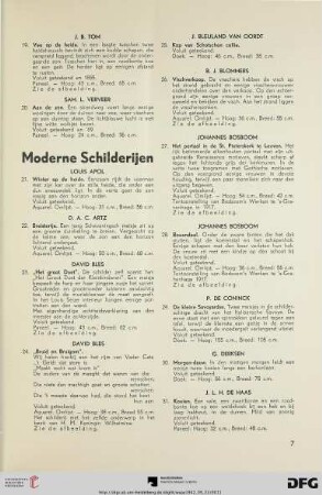 Moderne Schilderijen (Nr. 21-47)