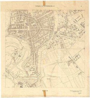 Fischer, Theodor; Rothenburg ob der Tauber; Generalbaulinienplan - Stadtplan