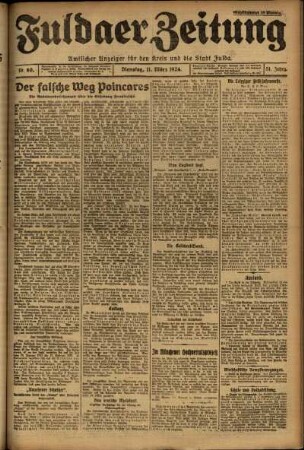Erste Ausgabe vom Dienstag, den 11. März 1924.