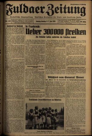 Erste Ausgabe vom Samstag, den 06. Juni 1936.