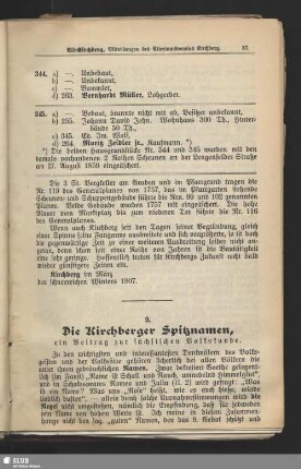 9. Die Kirchberger Spitznamen : ein Beitrag zur sächsischen Volkskunde