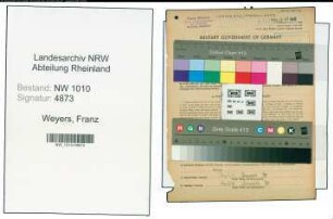 Entnazifizierung Franz Weyers , geb. 11.10.1909 (Schneider)