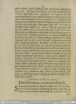 Assertio Septima, Dari servitutem altius tollendi