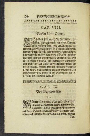 Cap. VIII. Von der letzten Oelung.