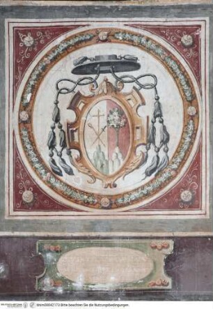 Fries mit Ideallandschaften, Wappen kirchlicher Würdeträger der Familie Cesi und Grotesken, Cesi-Wappen