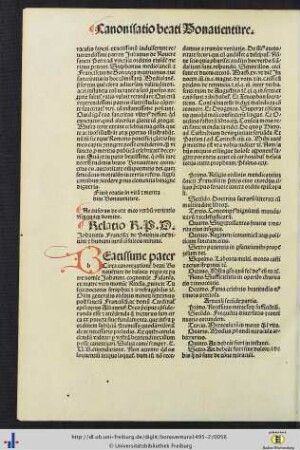 Canonisatio beati Bonaventure