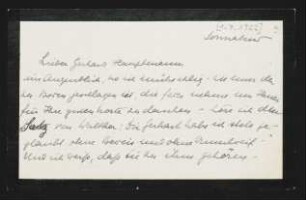 Brief von Edith Andreae an Gerhart Hauptmann