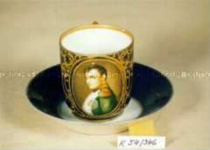 Tasse mit Untertasse, mit Porträt Napoleons I.