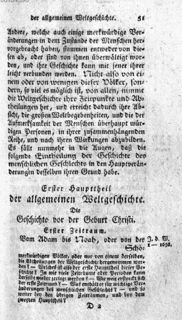 Erster Haupttheil der allgemeinen Weltgeschichte