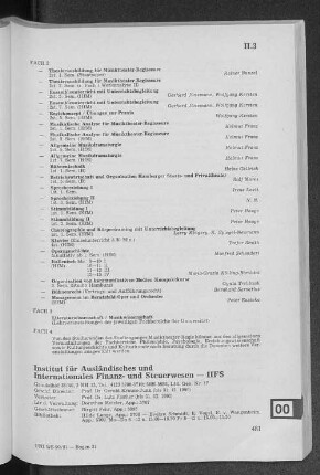 Institut für Ausländisches und Internationales Finanz- und Steuerwesen - IIFS