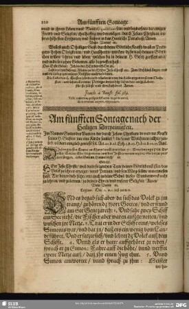 Am fünfften Sontage nach der Heiligen Dreyeinigkeit