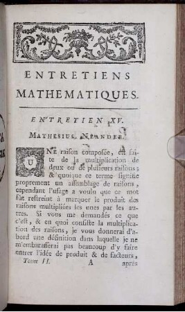 Entretiens Mathematiques.