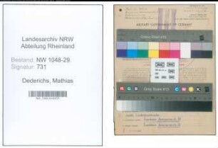 Entnazifizierung Mathias Dederichs , geb. 25.11.1899 (Arbeiter)