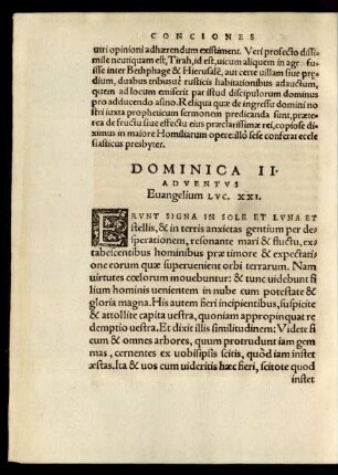 Dominica II. Adventus Evangelium Luc. XXI.