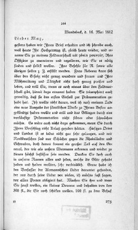 206 Wandsbeck, d. 16. Mai 1812