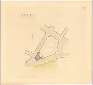 Großstadthotel Schinkelwettbewerb 1952: Lageplan 1:1000