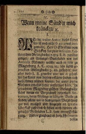 V. Wenn meine Sünd'n mich kräncken/ etc.