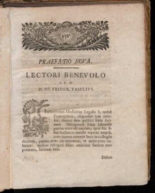 Praefatio Nova.