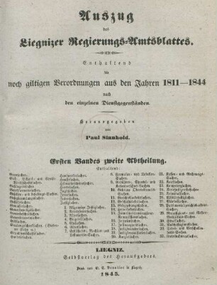 Ersten Bandes zweite Abtheilung