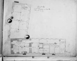 Grundriß des 2. Stockwerkes des Schlosses in Ziegenhain