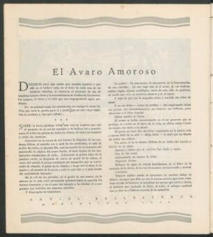 El Avaro Amoroso