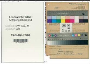 Entnazifizierung Franz Markutzik , geb. 20.09.1894 (Ingenieur)
