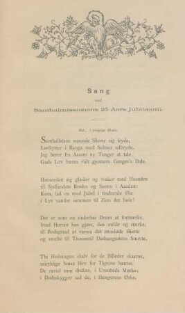 Sang ved santhalmissionens 25 aars jubilæum