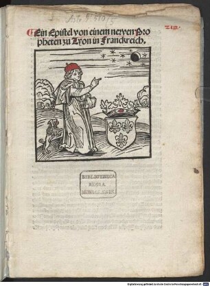 Ein Epistel von einem newen Propheten zu Lyon in Franckreich