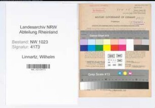 Entnazifizierung Wilhelm Linnartz , geb. 10.01.1890 (Kaufmann)