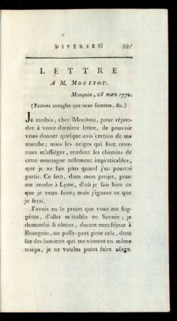 [Lettres Diverses.]