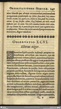 Observatio XCVI. Icterus niger