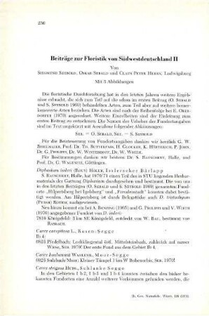 Beiträge zur Floristik von Südwestdeutschland II.