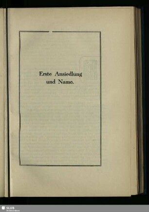 Erste Ansiedlung und Name