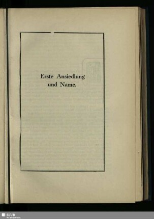 Erste Ansiedlung und Name