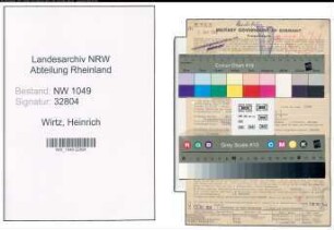 Entnazifizierung Heinrich Wirtz , geb. 30.01.1890 (Bahninspektor)