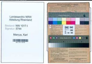 Entnazifizierung Karl Marcus , geb. 15.10.1891 (KaufmaennischerAngestellter)