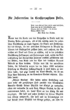 Die Insurrection im Großherzogthum Posen