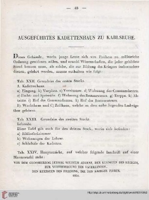 Ausgeführtes Kadettenhaus zu Karlsruhe